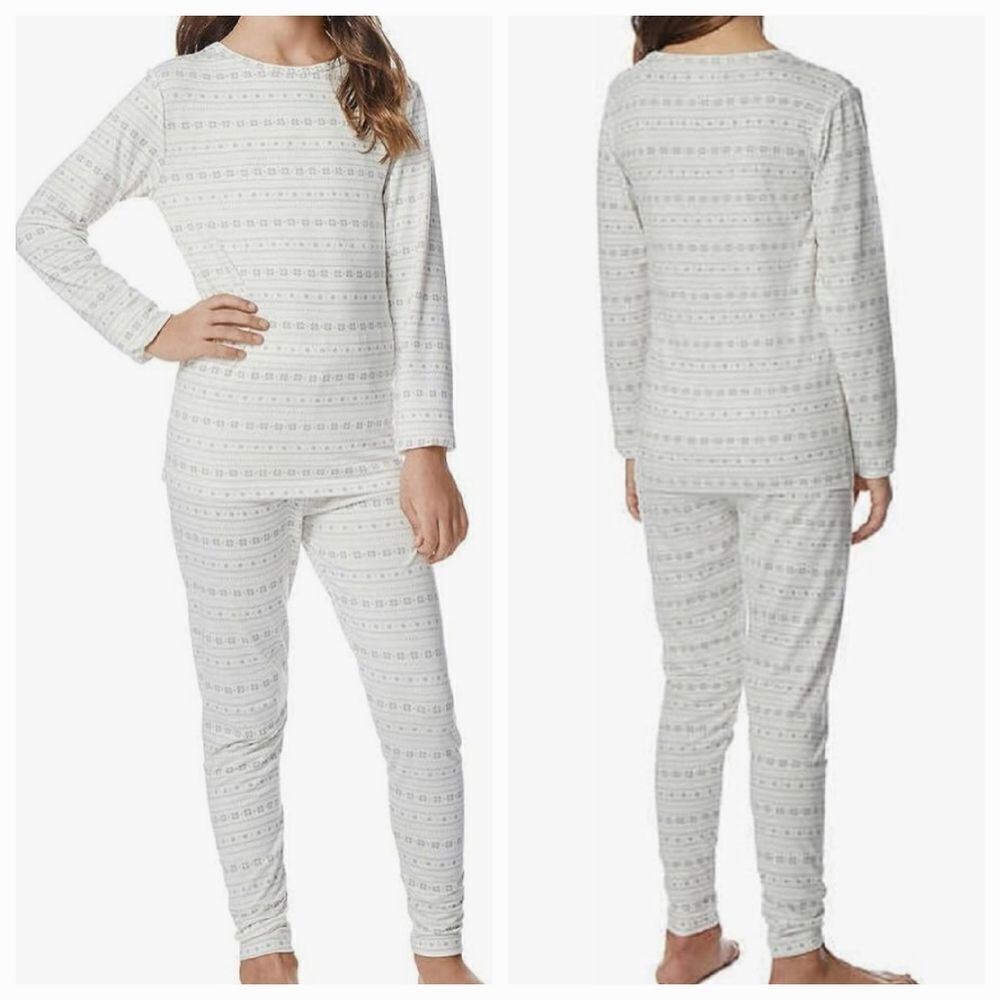 🧚‍♂️NWOT 32 Degree White w/Gray Snowflake Print Base Layer Set Youth XLarge